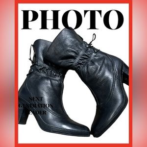 Artisan Boots Womens 7.5 XW  Ankle Booties Black Leather  Heels